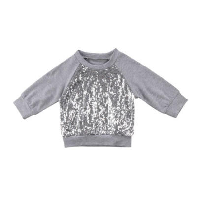 

Family Women Baby Girls Sequin Top T-shirt Blouse Sweatshirt Clothes 0-2Y Silver