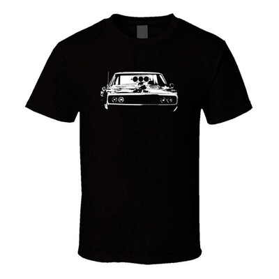 

CarGeekTeescom Fast&Furious 1969 Charger Grill View Faded Look Dark T Shirt