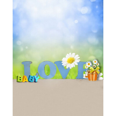 

Blue Love Photo Backdrop 57FT Vinyl Fabric Cloth Digital Printing Photo Background s-2248