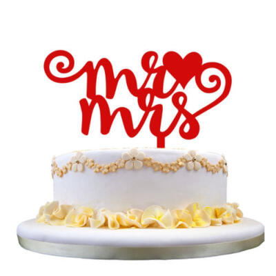 

Romantic Acrylic Mr & Mrs Cake Topper Wedding Party Anniversary Decoration