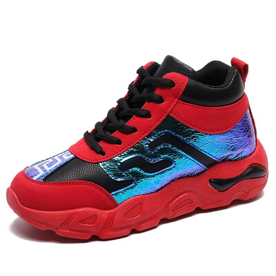 

Mesh Breathable Sneakers Woman Sequins 2018 Summer Fall New Female Casual Shoes Platform Red Color Hot Dad Sneakers Shoes