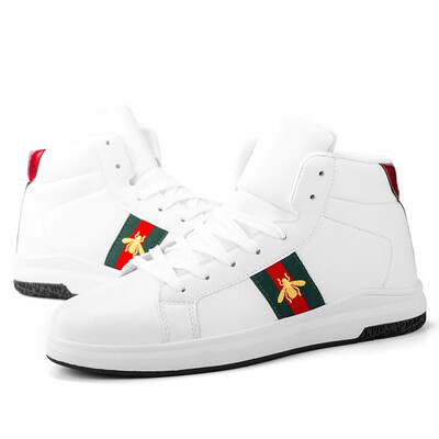 

Autumn mens shoes star with the same paragraph Gaobang shoes youth Zhongbang rain leather small white shoes personality casual ti