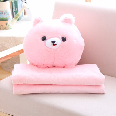 

Cartoon Coral Velvet Puppet Dog Pillow Air Conditioning Blanket For Office Napping With Many Styles