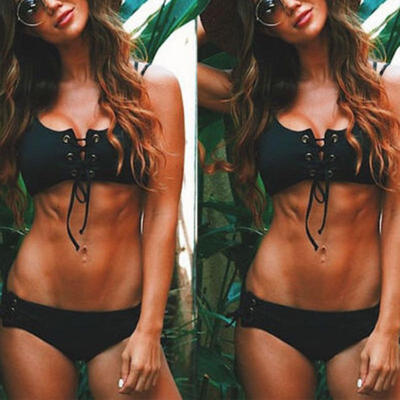 

US Women Pushup Padded Bra Bandage Bikini Set Swimsuit Triangle Swimwear Bathing