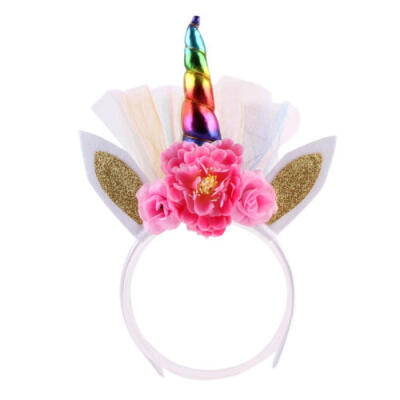 

Cute Kid Baby Unicorn Horn Head Party Hair Headband Fancy Dress Cosplay Hairband