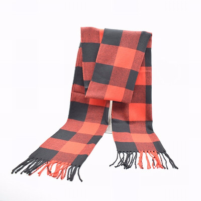

Winter Fashion Soft Cashmere Plaid Print Scarf for Men Women