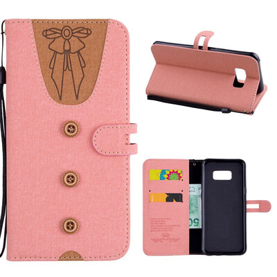

MOONCASE Samsung Galaxy S8 stitching embossed womens leather case - powder