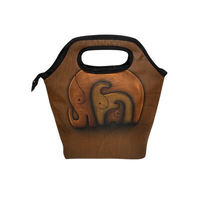 

Insulated Lunch Tote Bag Elephant Baby Travel Picnic Lunch Handbags Portable Zipper Lunch Bag Box