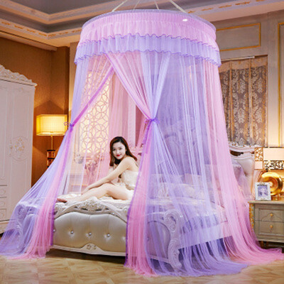 

Luxury Romantic Dome Mosquito Net Stitching color Princess Insect Bed Canopy Netting Lace Round Mosquito Nets Curtain For Bedding