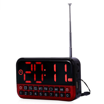 

80 LCD Screen Personalized Portable Multi-functional LED Alarm Clock Radio Card MP3Speaker