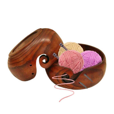 

UpperX Wooden Wire Bowl for crochet knitting Eco-friendly wire storage Bowl Organizer 18-20CM