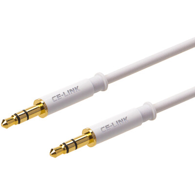 

CE-LINK 2414 35mm audio cable stereo 3 meters car AUX cable extension cord for mobile phone flat panel amplifier MP3 DVD&other white