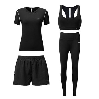 

Kawasaki KAWASAKI fitness clothing tights female sports suits badminton running season quick-drying short-sleeved training morning running shorts four-piece M