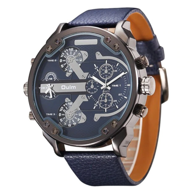 

Oversized Mens Big Watch Male Large Watches Leather & Steel Belt