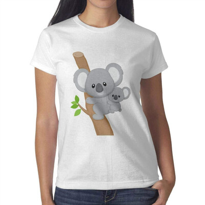 

Sleeping Koala Bear Decor Koala Shirt Womens White t-Shirt Cotton Interesting