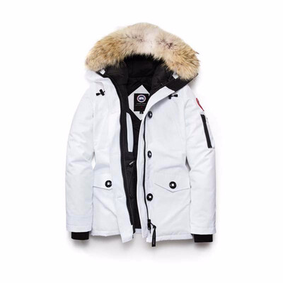 

Goose Womens Montebello Parka Women Winter Coat Goose Down Feather Jacket Waterproof Overcoat with Big Real Coyote Fur Collar for