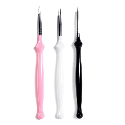 

ROSALIND 3 Pcs Nail Liner Brush Set 7mm 9mm 11mm Drawing Manicure Nail Art Tool