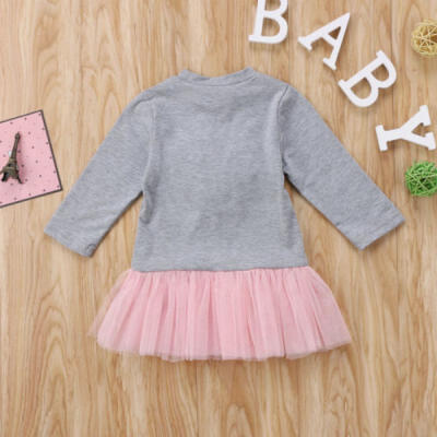 

Adorable Kids Baby Girls Long Sleeve Lace Tutu Dress Tulle Skirt Outfit Clothes