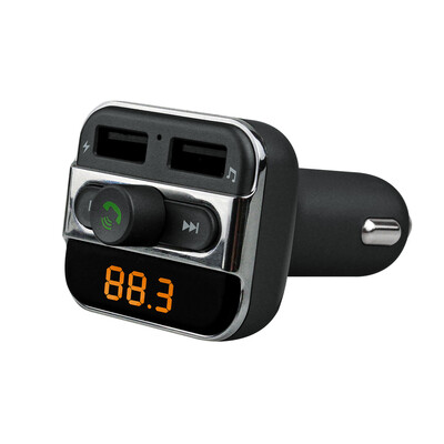 

BT FM Transmitter Handsfree Phone Calling Car Kit MP3 Player with TF Card Slot Dual USB Port Car Charger for iPad iOS Android Mobi