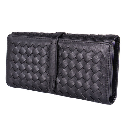 

NEW 2016 Fashion Knitting Clutch Woven deisgn long wallets handmade Women plaid Knitting pattern Females Brand Lady Brand purse