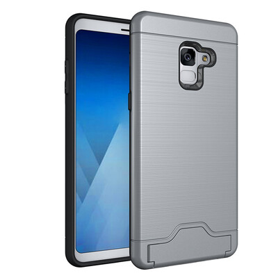 

Fivice Samsung A7 2018 Case TPU all-inclusive anti-drop brushed card with bracket mobile phone case