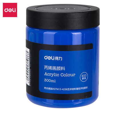 

Deli deli 300ml art painting acrylic paint hand-painted wall painting acrylic paint large bottle outdoor painted textile pigments 73875 ultramarine
