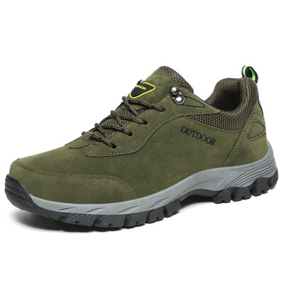 

Men Running Shoes Waterproof Outdoor Winter Sport Sneakers Lace Up Comforable Suede Leather Shoes