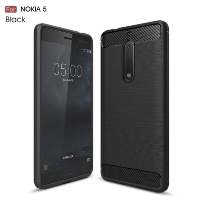 

Fivice Nokia 5 case Luxury brushed carbon fiber TPU soft shell