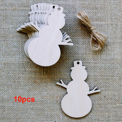 

10pcs Christmas Tree Decorations Wooden Pendants Crafts Scene Layout Hanging Ornaments Party Wedding Holiday Adornment