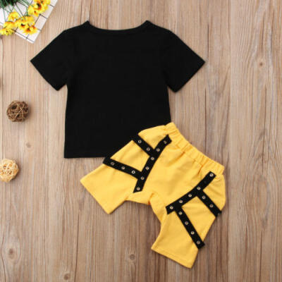 

2Pcs Newborn Kids Baby Boy Summer Cotton Tops T-shirt Harem Pants Outfit Clothes