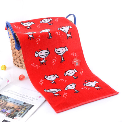 

Matt towel home textiles cotton active printing cut cashmere Jingdong JOY face towel 34 72 happy red custom