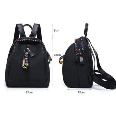 

UK STOCK Cool Women Girls Backpack Travel Shoulder Bag Nylon Zipper Rucksack