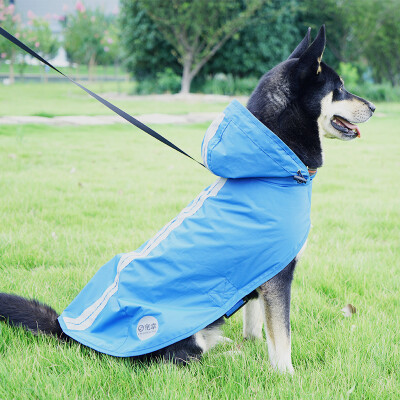 

Jingdong exclusive pets CHOWSING dog clothes pet clothes dog raincoat in the large dog Jackets Blue  code