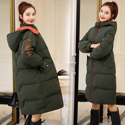 

Down cotton womens long section 2018 winter new Korean version of loose thick cotton jacket ins wild cotton coat