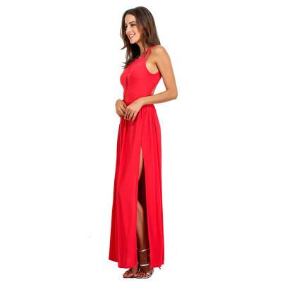 

PREISEI Summer Women Sexy Patchwork Backless Spaghetti Strap Maxi Dress Sleeveless Empire Floor-Length Long Beach Dresses PR2404