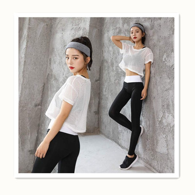 

New fitness clothes sports suit women Thin&quick-drying running clothes yoga clothes short-sleeved shorts two-piece