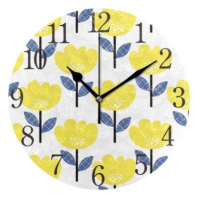 

Wall Clock Arabic Numerals Design Little Flower Round