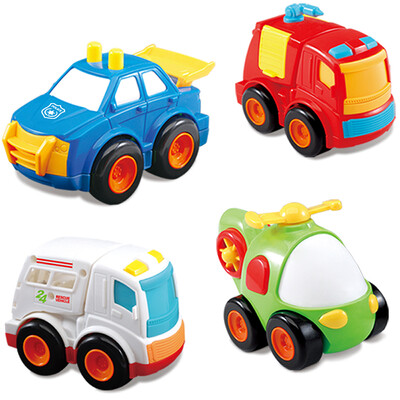

Beiens beiens childrens educational toys inertia cartoon engineering car model 4 resistance to fall B415