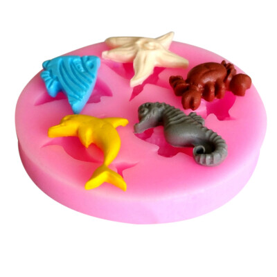 

Dolphin Crab Starfish Seahorse Angel Fish Silicone Cake Chocolate Mold