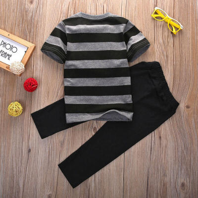 

Toddler Baby Kids Fashion Boy Girl T-shirts TopsLong Pants Clothes Set Outfits
