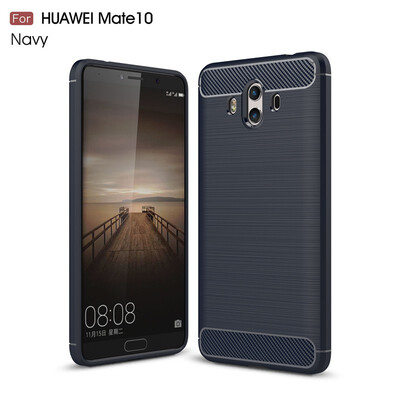 

Fivice Huawei Mate 10 case Luxury brushed carbon fiber TPU soft shell