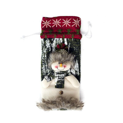 

Christmas Wine Bottle Cover Bag Santa Claus Snowman Champagne Wrap Clothes for Table Holiday Decorations Gift