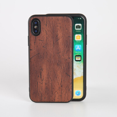 

Packages Cases For iPhone 6 6S 7 8 Plus X Xr Xs Max Case PU Leather Wood texture Soft TPU Silicone Shell