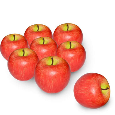 

UpperX 8 Pcs Foam Artificial Lifelike Simulation Solid Apple Model Fake Fruit for Home Decoration Red