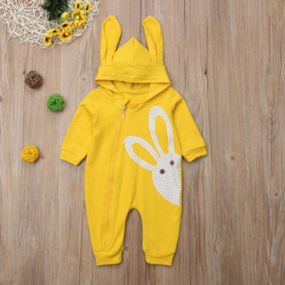 

Newborn Baby Boy Girl Outfits Clothes Cute 3D Bunny Ear Romper Jumpsuit Bodysuit