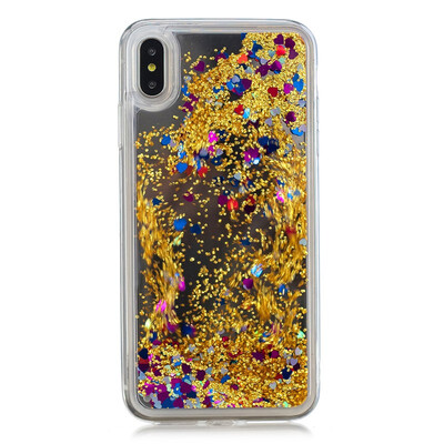 

Fecoprior Back Cover For iPhone XS Max Case Mirror Glitter Liquid Quicksand Shining Dynamic Fundas Coque Celulars Capa