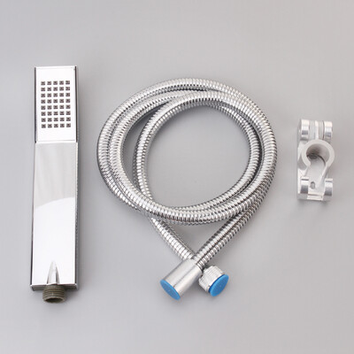 

Bethus Handheld Shower Set Handheld Shower Head Base Hose Word Square Shower Set of 3