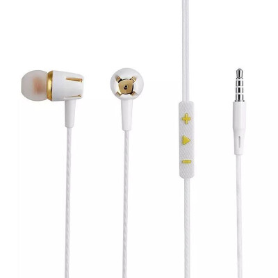 

okami in-ear wire headset with wheat tuning voice call straight plug-in wired headset