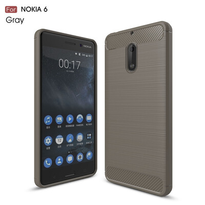 

Fivice Nokia 6 case Luxury brushed carbon fiber TPU soft shell