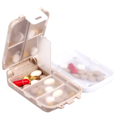 

Wheat straw medicine storage box medicine box portable mini medicine box medicine box jewelry storage box 2 packs